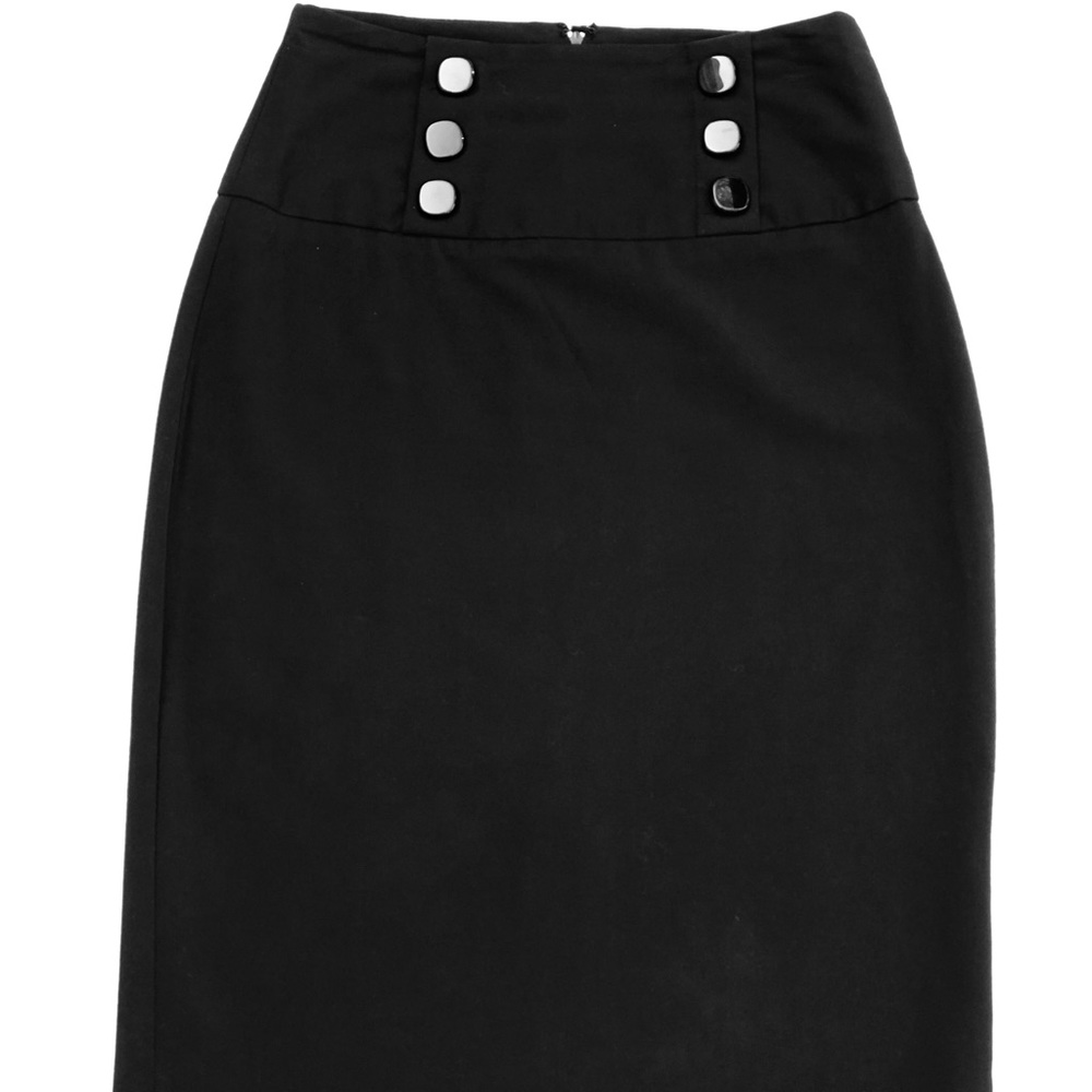 Button pencil skirt